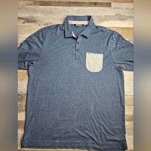 Travis Mathew Men's XL Golf Polo Shirt Blue with Pocket